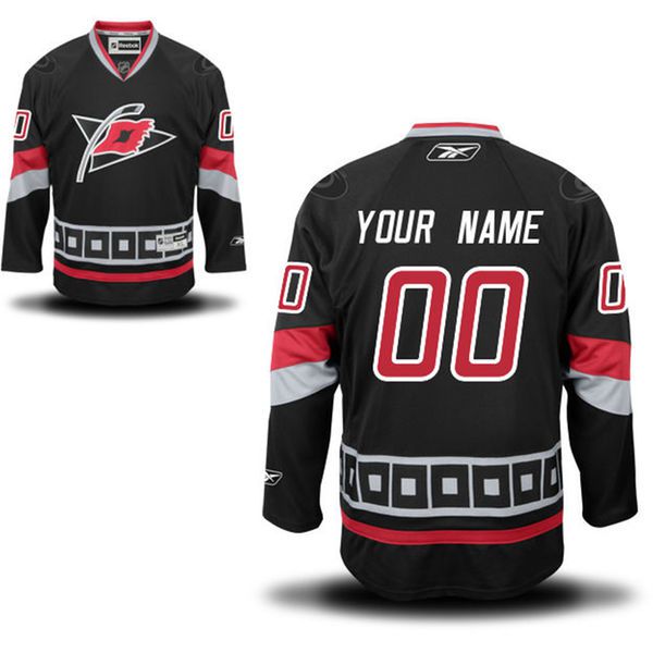 Reebok Carolina Hurricanes Men Premier Alternate Custom NHL Jersey - Black->customized nhl jersey->Custom Jersey